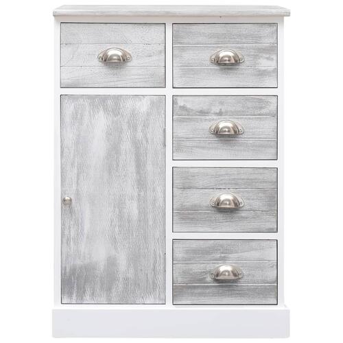 Skænk med 10 skuffer 113x30x79 cm træ grå