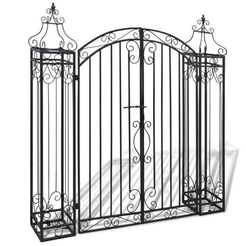 Dekorativ haveport smedejern 122 x 20,5 x 134 cm