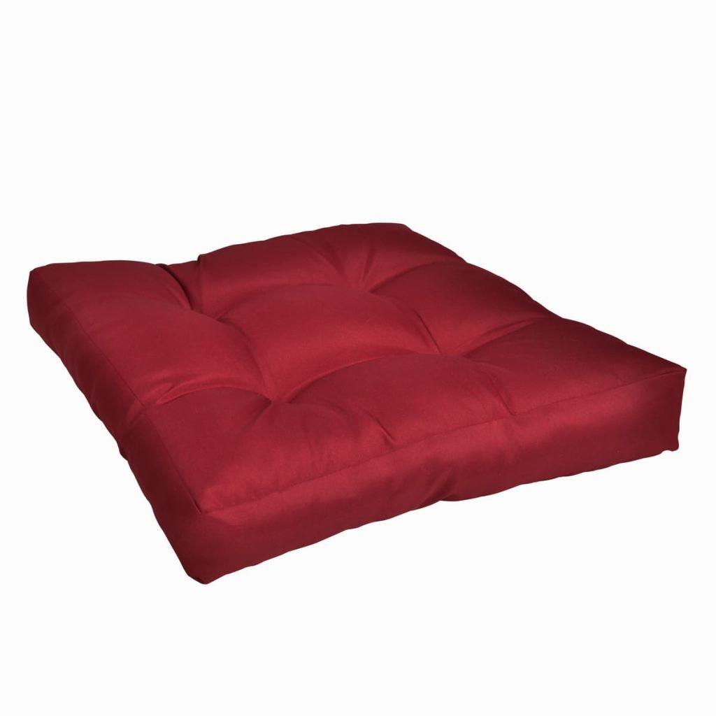 Pallehynde 50x50x12 cm stof vinrød