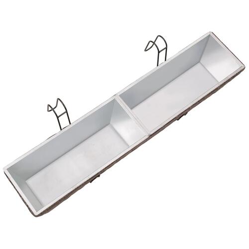 Flower boks til altan 2-Pack rattan / zink brun 80cm