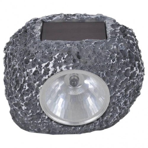 Soldrevne LED-spotlights 12 stk. stendesign sort