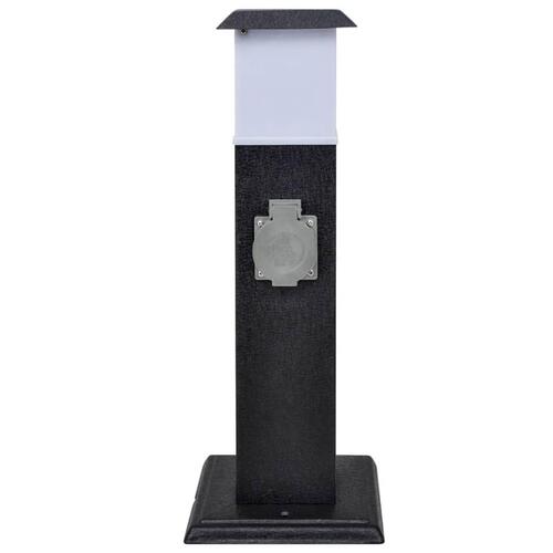Sort kontaktsokkel med lampe til haven