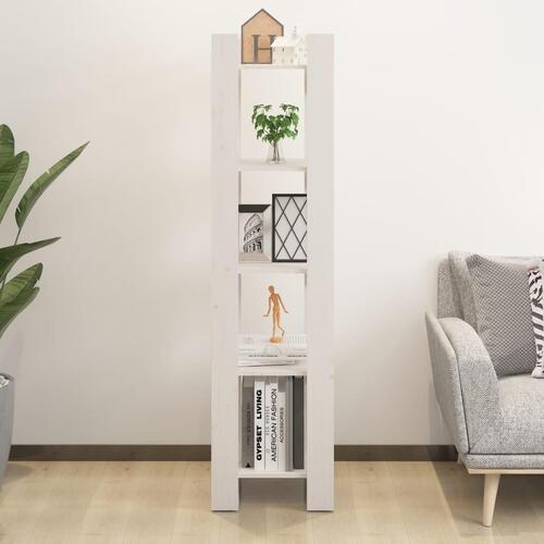 Bogreol/rumdeler 41x35x160 cm massivt fyrretræ hvid