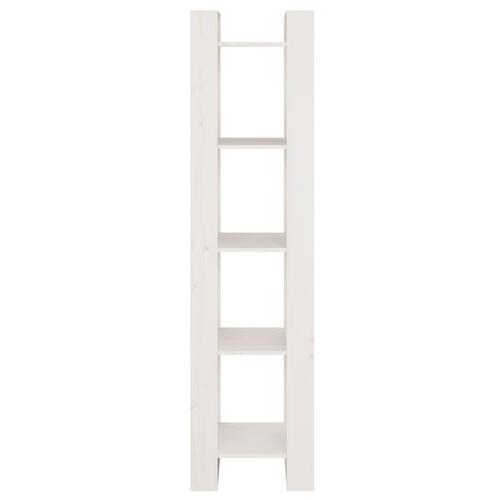 Bogreol/rumdeler 41x35x160 cm massivt fyrretræ hvid