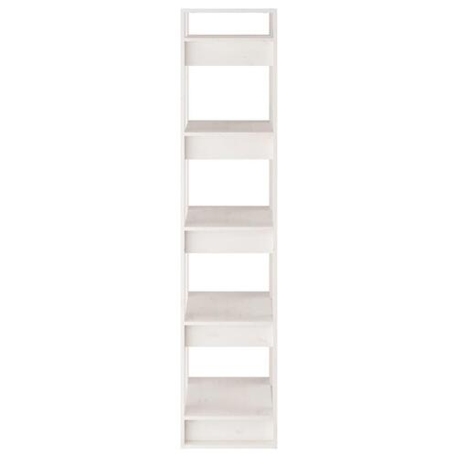 Bogreol/rumdeler 41x35x160 cm massivt fyrretræ hvid