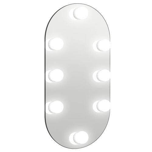 Spejl med LED-lamper 40x20 cm oval glas