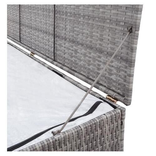 Opbevaringskasse til haven 120x50x60 cm polyrattan grå