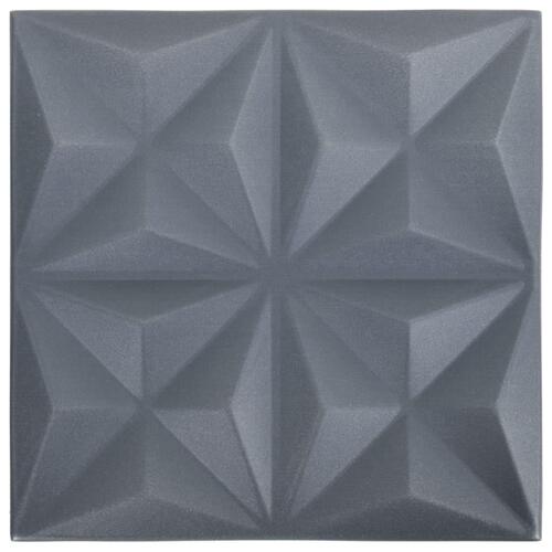 3D-vægpaneler 48 stk. 50x50 cm 12 m² origami grå