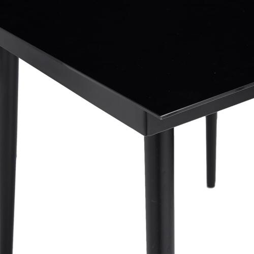 Havebord 200x100x74 cm stål og glas sort