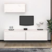 Tv-skabe 3 dele massivt fyrretræ hvid