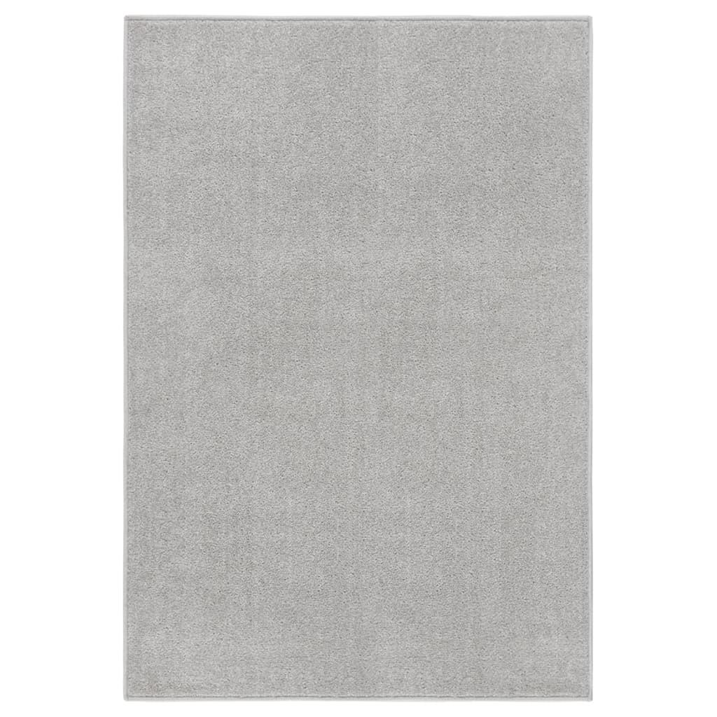 Gulvtæppe 160x230 cm kort luv lysegrå