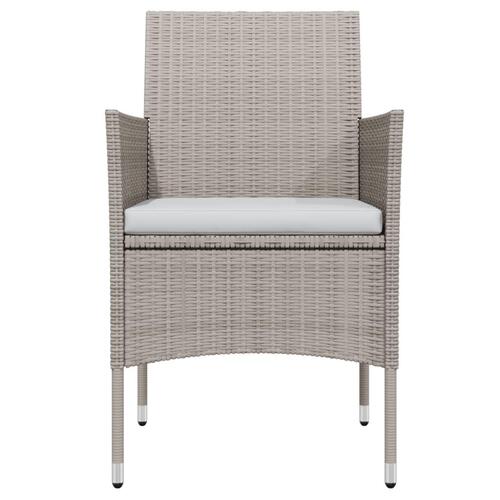 Spisebordssæt til haven 7 dele med hynder beige og sort