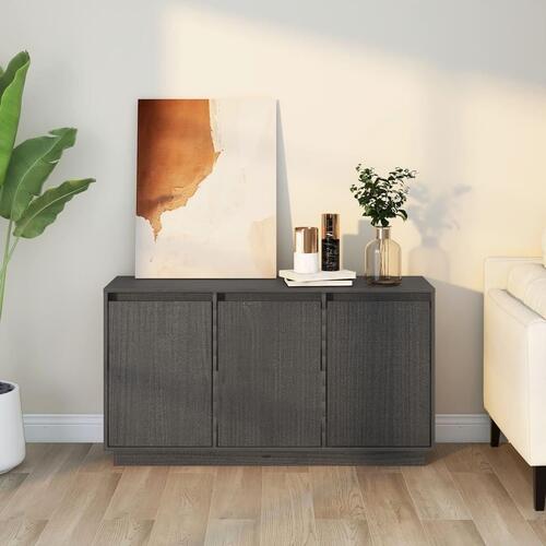 Skænk 111x34x60 cm massivt fyrretræ grå