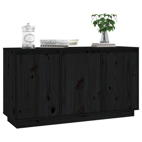Skænk 111x34x60 cm massivt fyrretræ sort