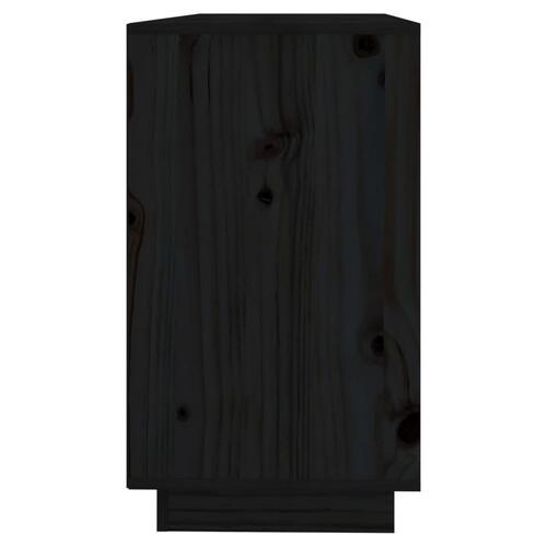 Skænk 111x34x60 cm massivt fyrretræ sort