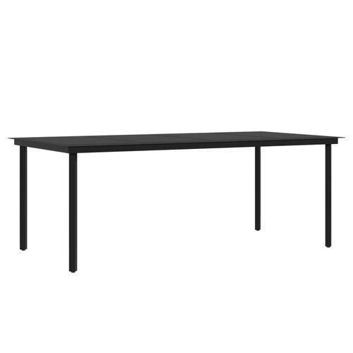 Spisebordssæt til haven 7 dele med hynder polyrattan og glas