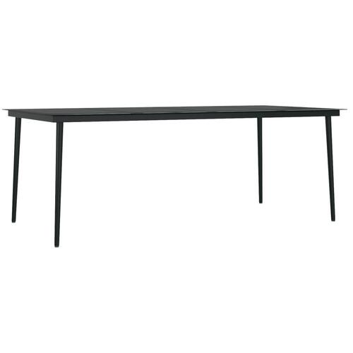 Spisebordssæt til haven 7 dele med hynder polyrattan og glas