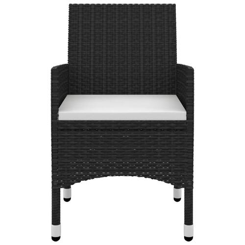 Spisebordssæt til haven 9 dele med hynder polyrattan og glas