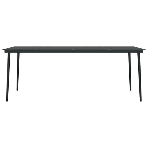 Spisebordssæt til haven 9 dele med hynder polyrattan og glas
