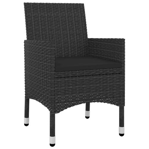 Spisebordssæt til haven 9 dele med hynder polyrattan og glas