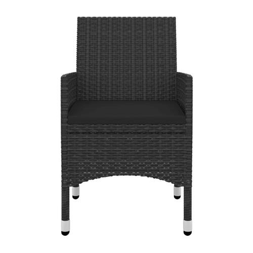Spisebordssæt til haven 9 dele med hynder polyrattan og glas