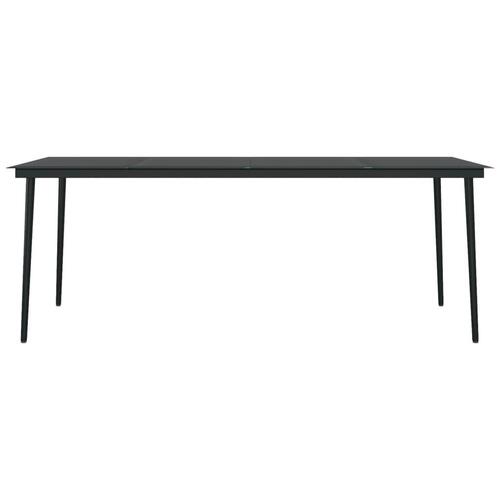 Spisebordssæt til haven 9 dele med hynder polyrattan og glas
