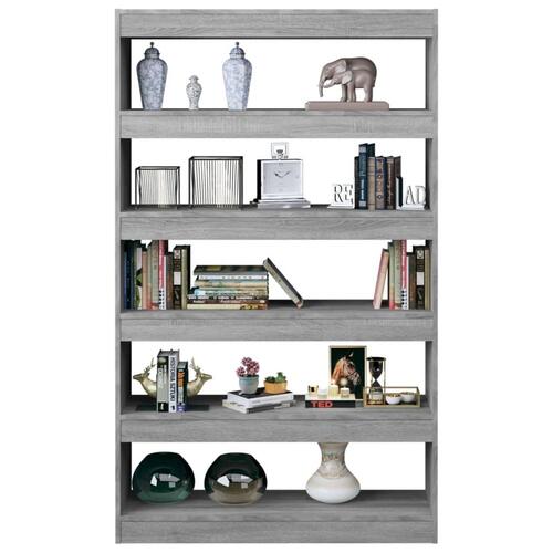 Bogreol/rumdeler 100x30x166 cm grå sonoma-eg