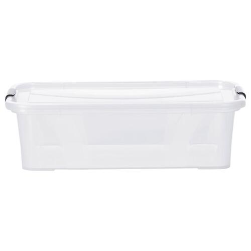 Opbevaringskasser med låg 5 stk. 7 l transparent