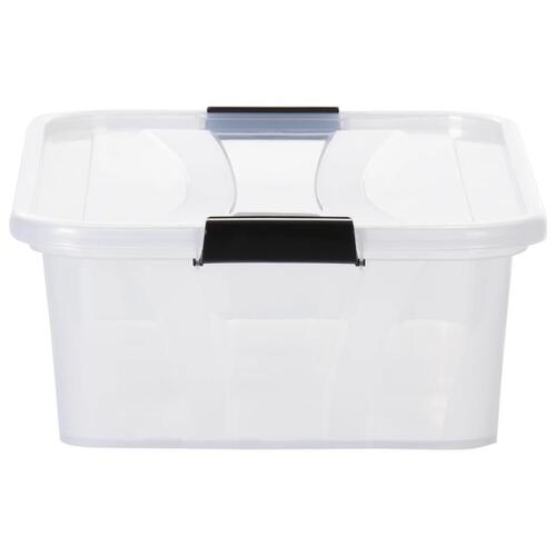 Opbevaringskasser med låg 5 stk. 7 l transparent