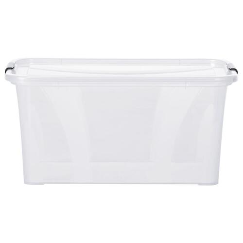 Opbevaringskasser med låg 5 stk. 14 l transparent