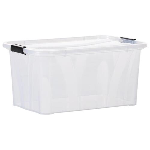 Opbevaringskasser med låg 5 stk. 14 l transparent