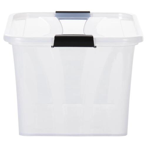 Opbevaringskasser med låg 5 stk. 14 l transparent