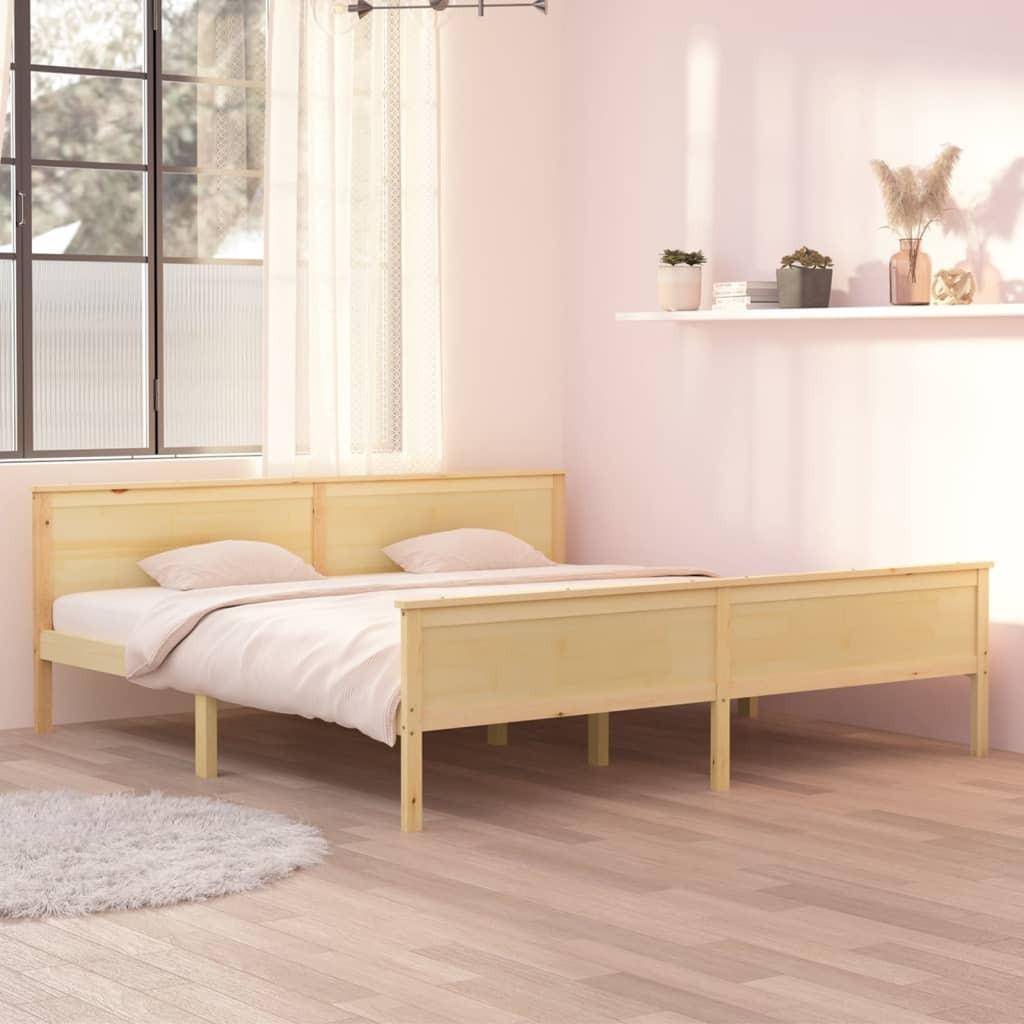 Sengeramme 200x200 cm massivt fyrretræ