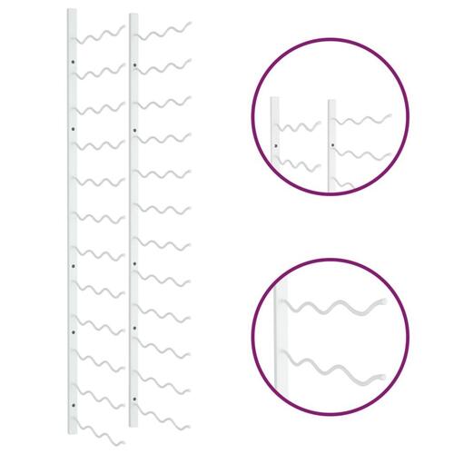 Væghængt vinreol til 36 flasker jern hvid