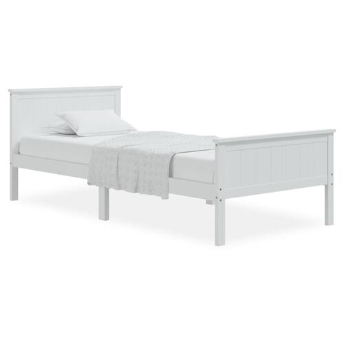 Sengestel 100x200 cm massivt fyrretræ hvid