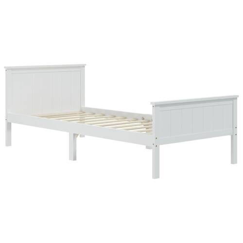 Sengestel 100x200 cm massivt fyrretræ hvid