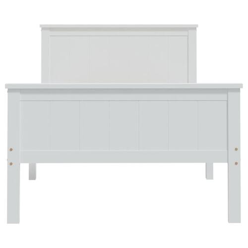 Sengestel 100x200 cm massivt fyrretræ hvid