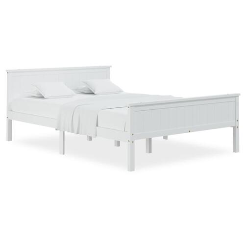 Sengeramme 160x200 cm massivt fyrretræ hvid