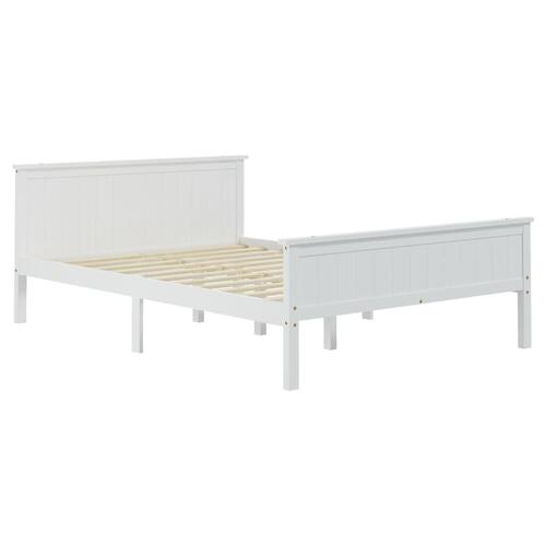Sengeramme 160x200 cm massivt fyrretræ hvid