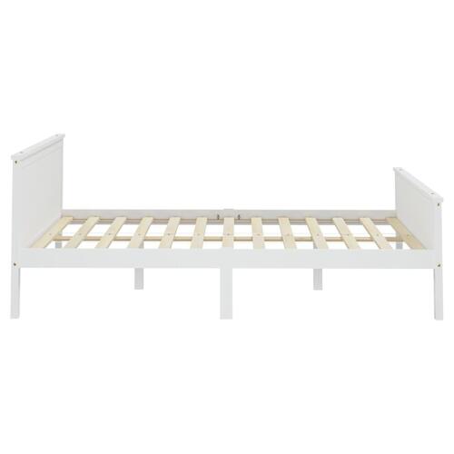 Sengeramme 160x200 cm massivt fyrretræ hvid