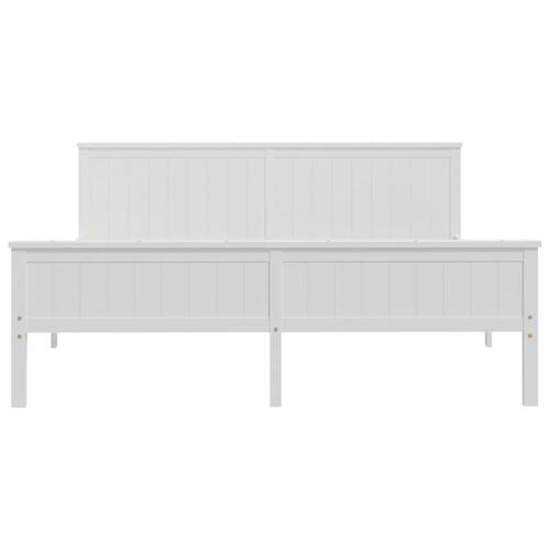 Sengeramme 200x200 cm massivt fyrretræ hvid