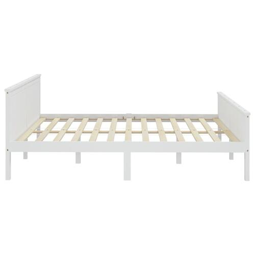 Sengeramme 200x200 cm massivt fyrretræ hvid