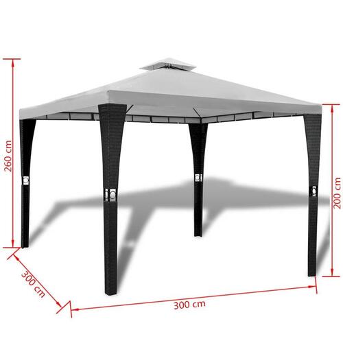 Pavillon med tag 3 x 3 m cremefarvet