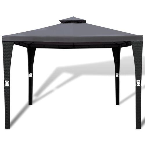 Pavillon med tag 3 x 3 m mørkegrå