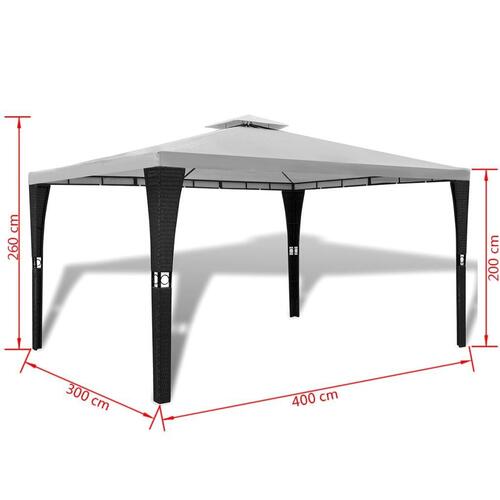 Pavillon med tag 3 x 4 m cremefarvet