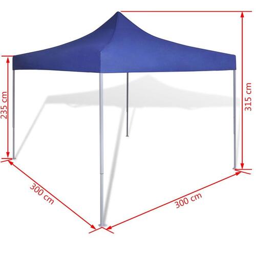 Foldbart telt blå 3 x 3 m