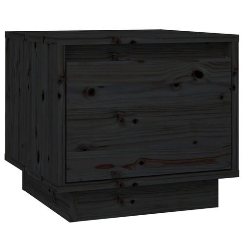 Sengebord 35x34x32 cm massivt fyrretræ sort