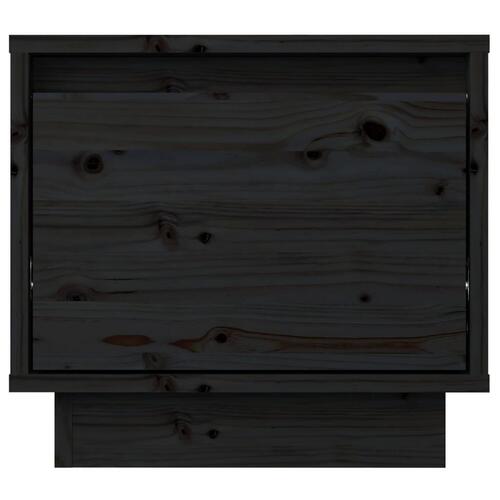 Sengebord 35x34x32 cm massivt fyrretræ sort