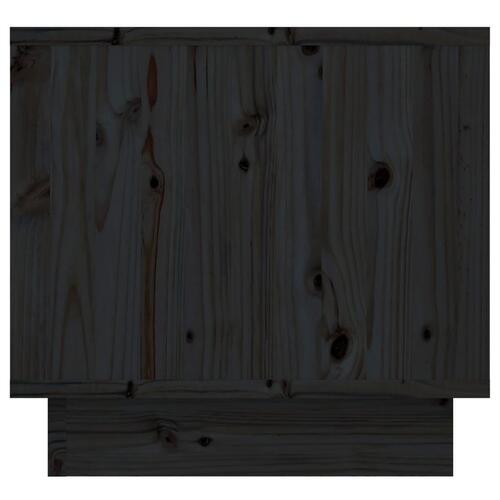 Sengebord 35x34x32 cm massivt fyrretræ sort