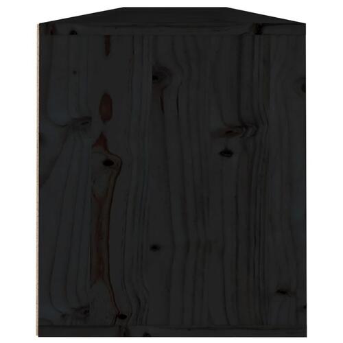 Vægskabe 2 stk. 100x30x35 cm massivt fyrretræ sort